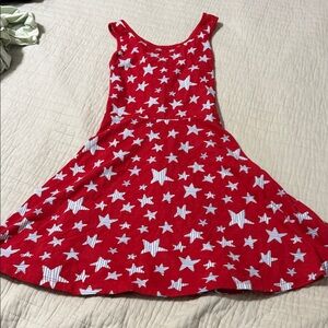 Cat & Jack Red Dress with White Stars Size Large 10/12